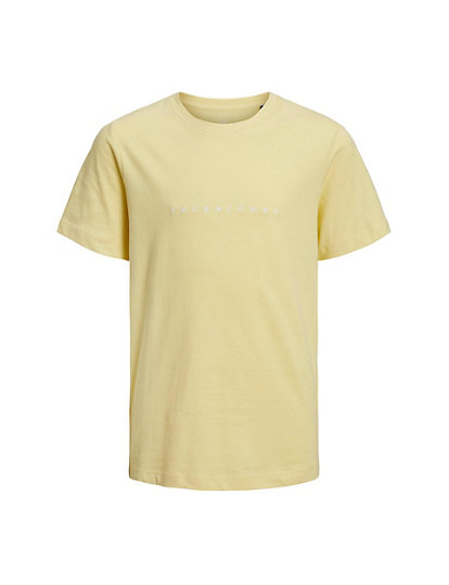 Jack & Jones Junior Pure Cotton T-Shirt (8-16 Yrs) - 10Y - Yellow, Yellow
