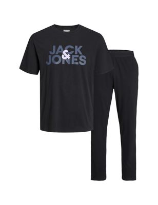 Jack & Jones Junior Boys Pure Cotton Pyjamas (8-16 Yrs) - 8y - Black, Black