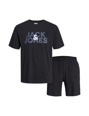 Jack & Jones Junior Boys Pure Cotton Pyjamas (8-16 Yrs) - 10y - Black, Black,White Mix,Green