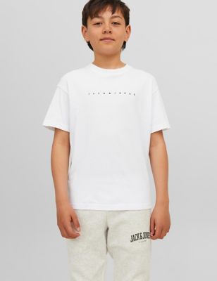 Jack & Jones Junior Boys Pure Cotton T-Shirt (8-16 Yrs) - 16y - White, White