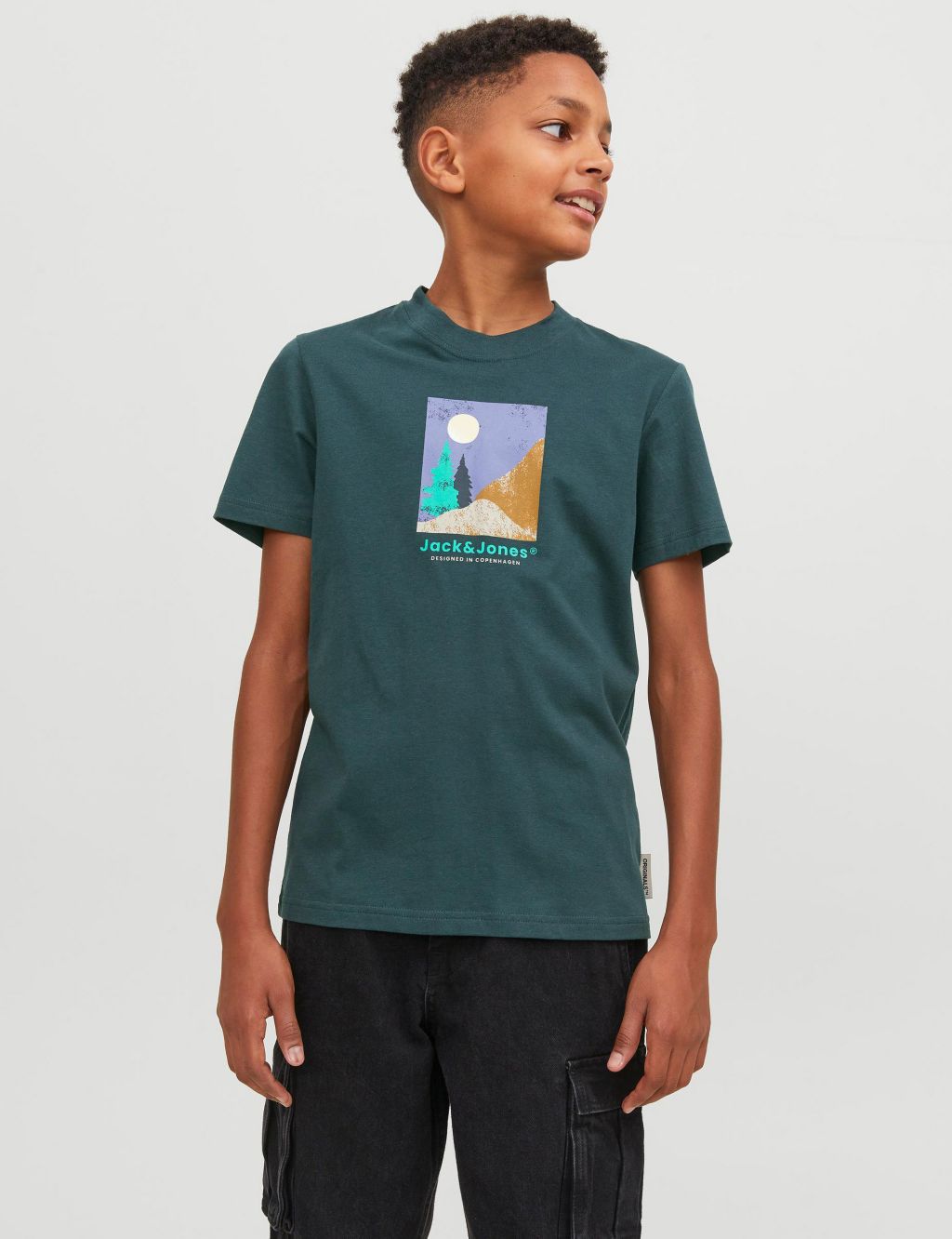 Pure Cotton Mountain Print T-Shirt (8-16 Yrs) image 1