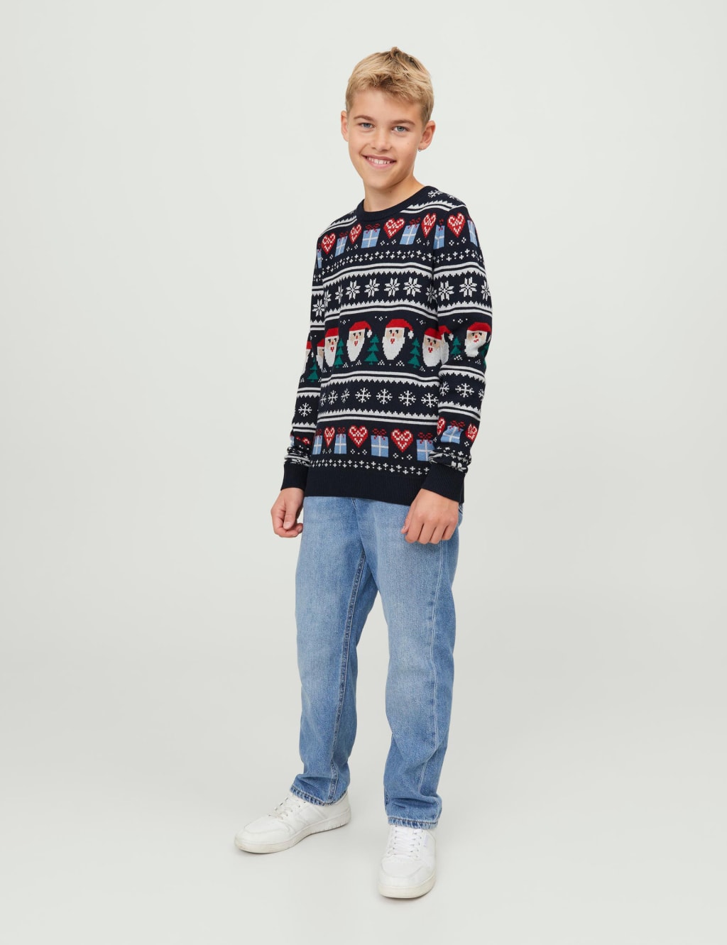 Cotton Blend Christmas Fair Isle Jumper (8-16 Yrs) image 3