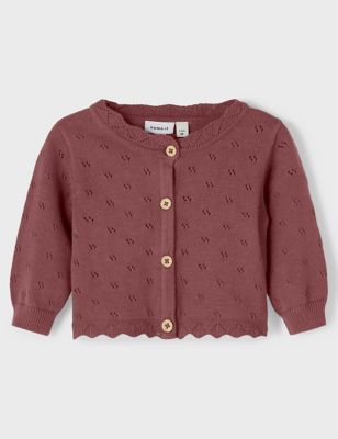 Organic Cotton Knitted Cardigan (1 - 18 Mths) | NAME IT | M&S