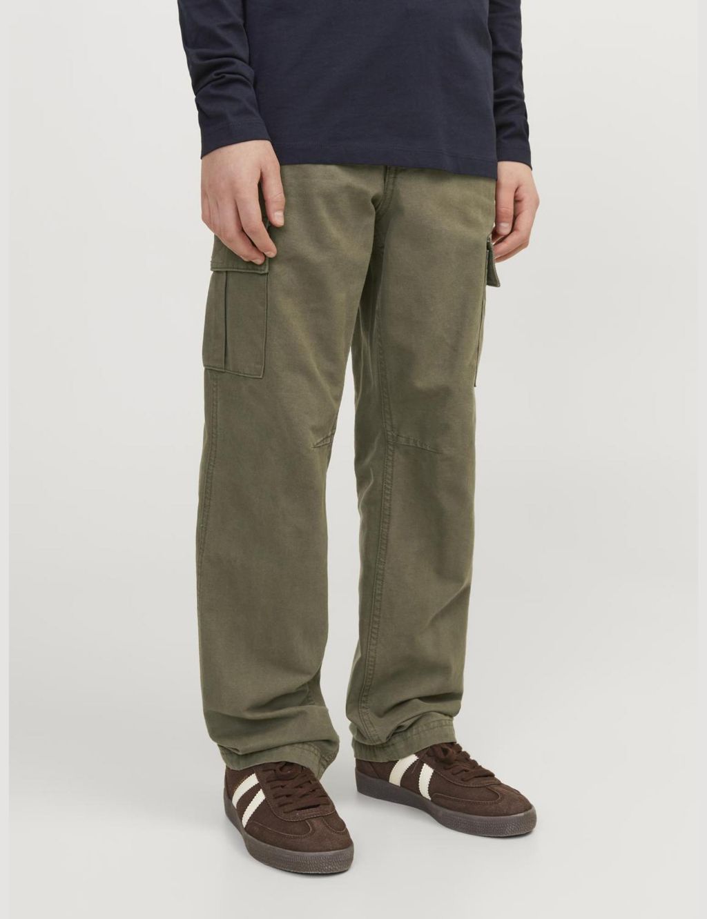 Pure Cotton Cargo Trousers (8-16 Yrs)