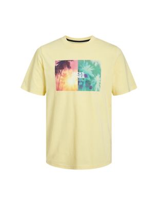 Jack & Jones Junior Boy's Pure Cotton Graphic T-Shirt (8-16 Yrs) - 8y - Yellow Mix, Yellow Mix