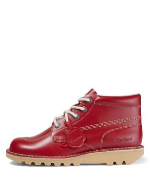 Kickers Men's Leather Casual Boots - 8STD - Red, Red