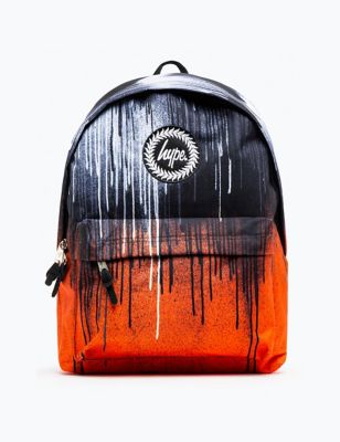 Hype Kids Drip Print Backpack - Orange, Orange