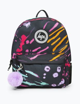 Hype Kids Printed Backpack - Black, Black