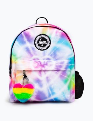 Hype Kid's Rainbow Heart Tie Dye Backpack, Rainbow
