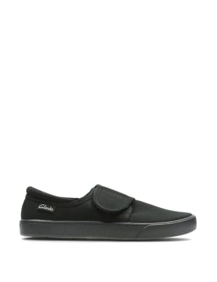 Clarks Girls Canvas Riptape Plimsolls (7 Small - 51/2 Large) - 1.5G - Black, Black