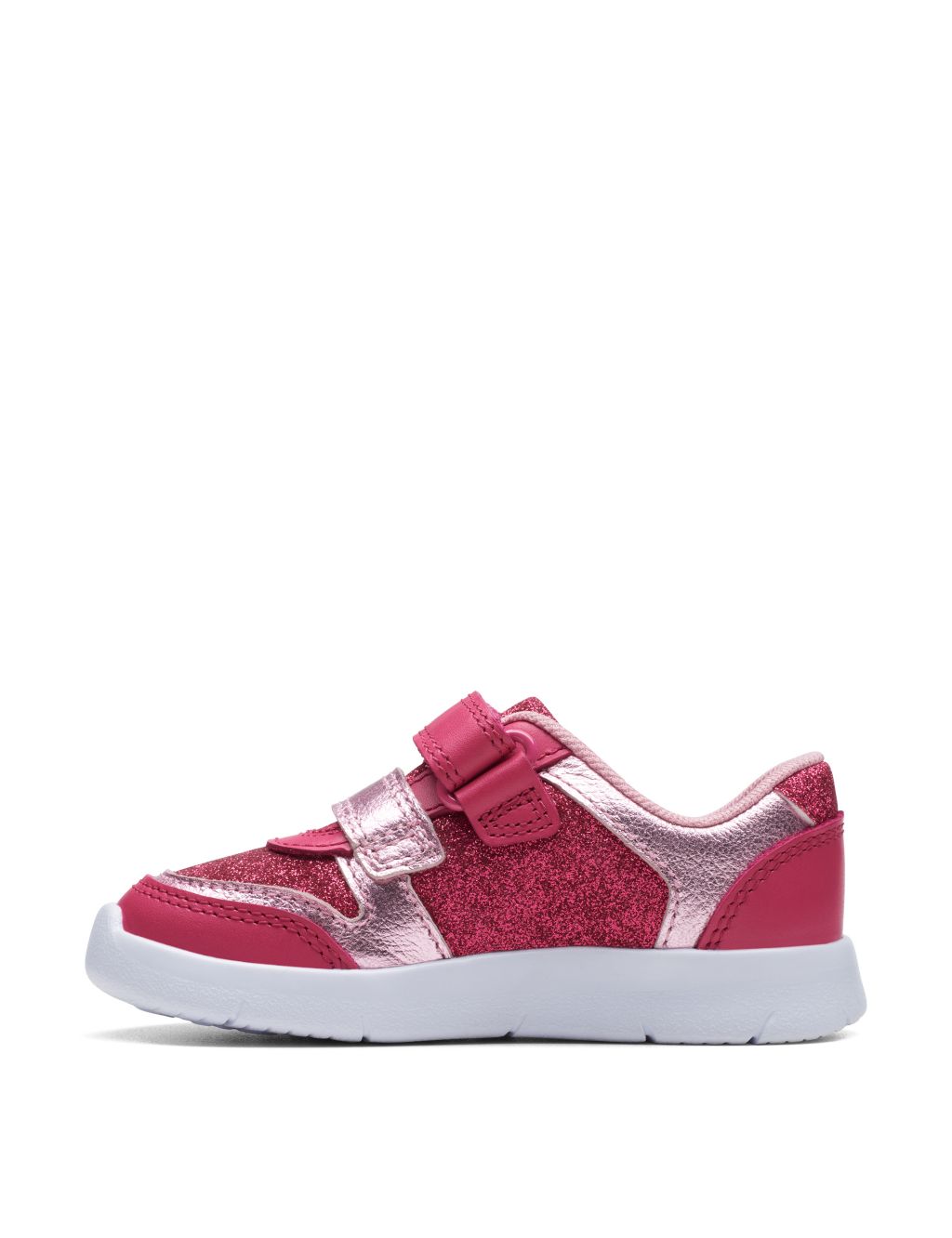 Kids' Leather Glitter Riptape Trainers (3 Small - 6½ Small) image 6