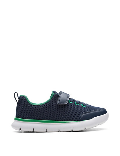 clarks kids' riptape trainers (10 small - 5½ large) - 10 sg - navy, navy