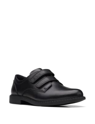 Kids' Leather Riptape School Shoes (13 Small - 2½ Large)
