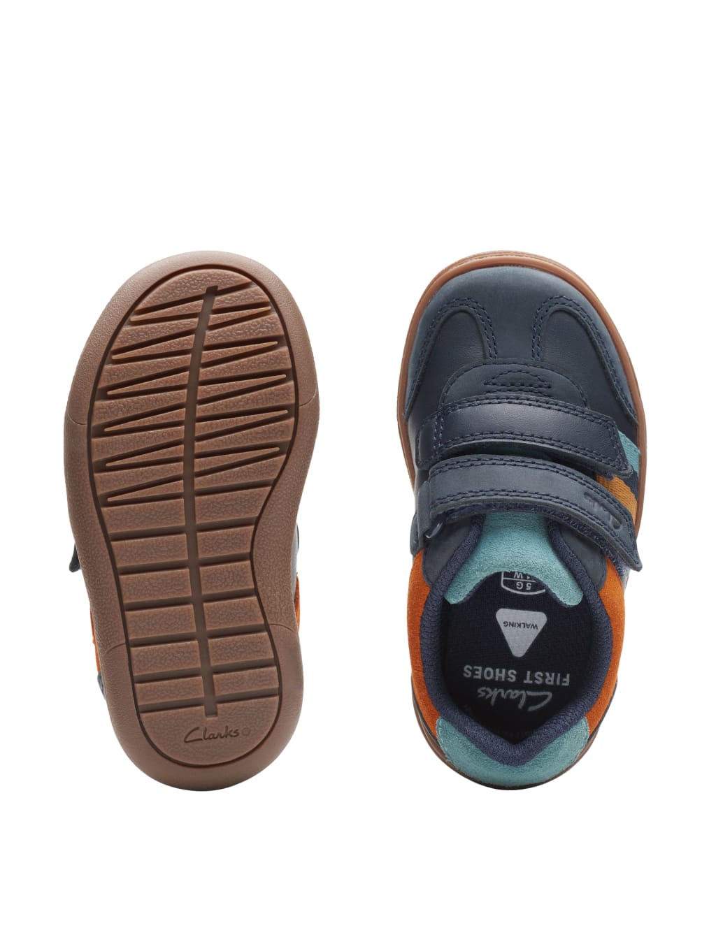 Kids' Leather Riptape Striped Trainers (3 Small - 6½ Small) image 5