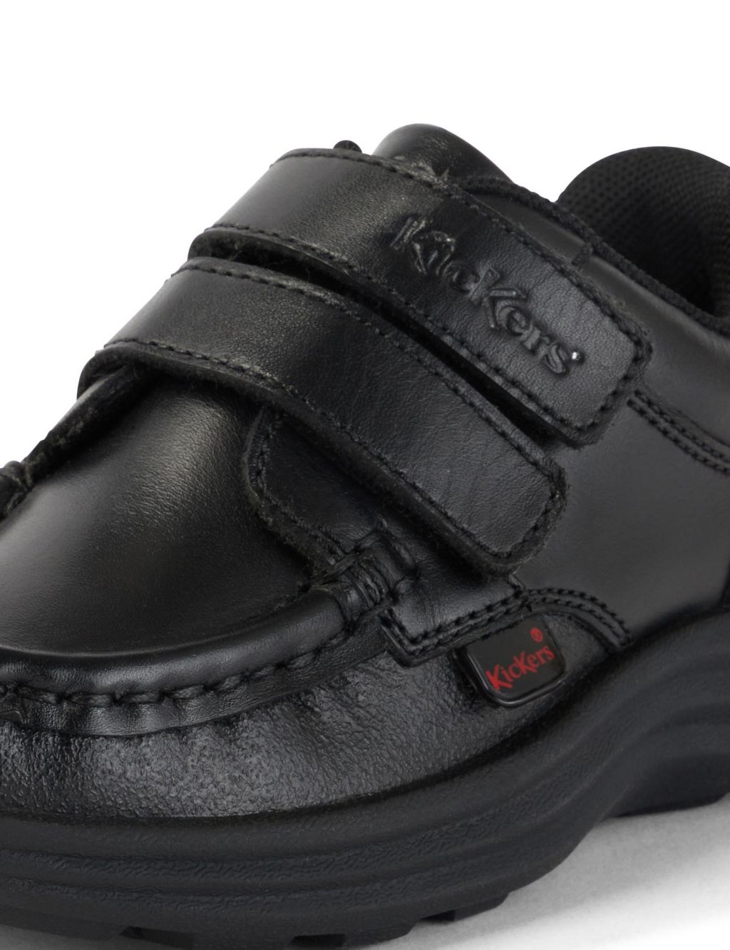 Kids' Leather Riptape School Shoes (7 Small - 12 Small) image 3