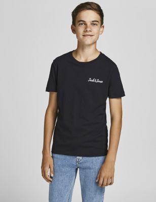 M&S Jack & Jones Junior Boys 3pk Pure Cotton T-Shirts (8-16 Yrs)