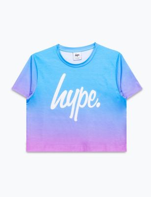 M&S Hype Girls Fade Printed Cropped T-Shirt (5-13 Yrs)