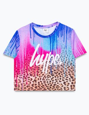 M&S Hype Girls Drips Printed Cropped T-Shirt (5-13 Yrs)