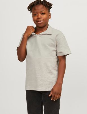 Jack & Jones Junior Boy's Cotton Rich Polo Shirt (8-16 Yrs) - 10y - Beige Mix, Beige Mix,Green Mix
