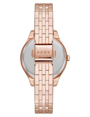 M&S Womens DKNY Rose Gold Metal Watch