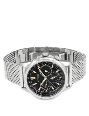 M&S Mens Citizen Sport World Time Stainless Steel Chronograph Watch