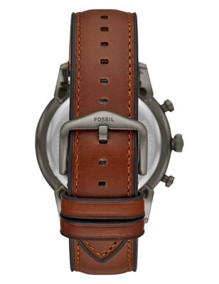 M&S Mens Fossil Townsman Brown Leather Watch