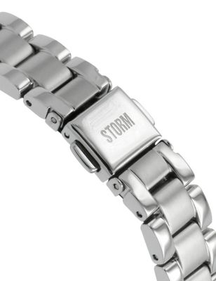 M&S Womens Storm Silver Tone Round Face Bracelet Watch