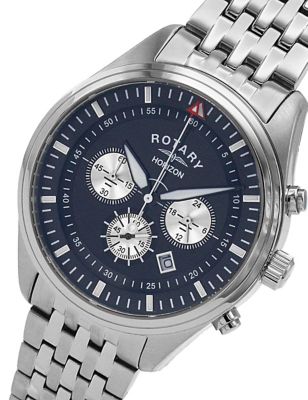 M&S Mens Rotary Horizon Chronograph Stainless Steel Bracelet Watch