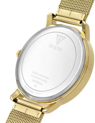 M&S Womens Guess Nova Black And Gold Plated Bracelet Watch