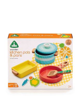 Early Learning Centre Wooden Kitchen Pots & Pans (3+ Yrs)