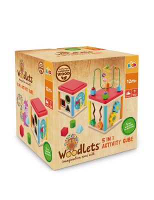 Woodlets 5 In 1 Activity Cube (1+ Yrs)