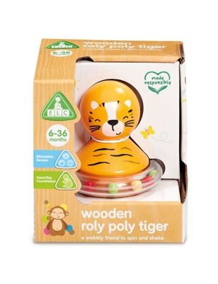 Early Learning Centre Wooden Roly Poly Tiger Toy (6-36 Mths)