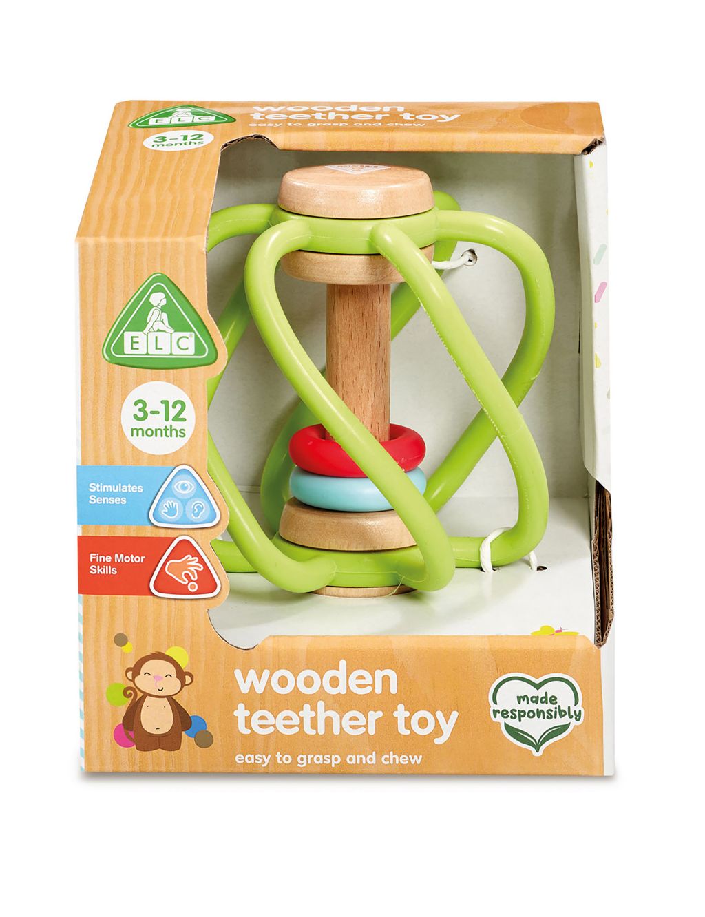 Wooden Teether Toy (3-12 Mths) image 1