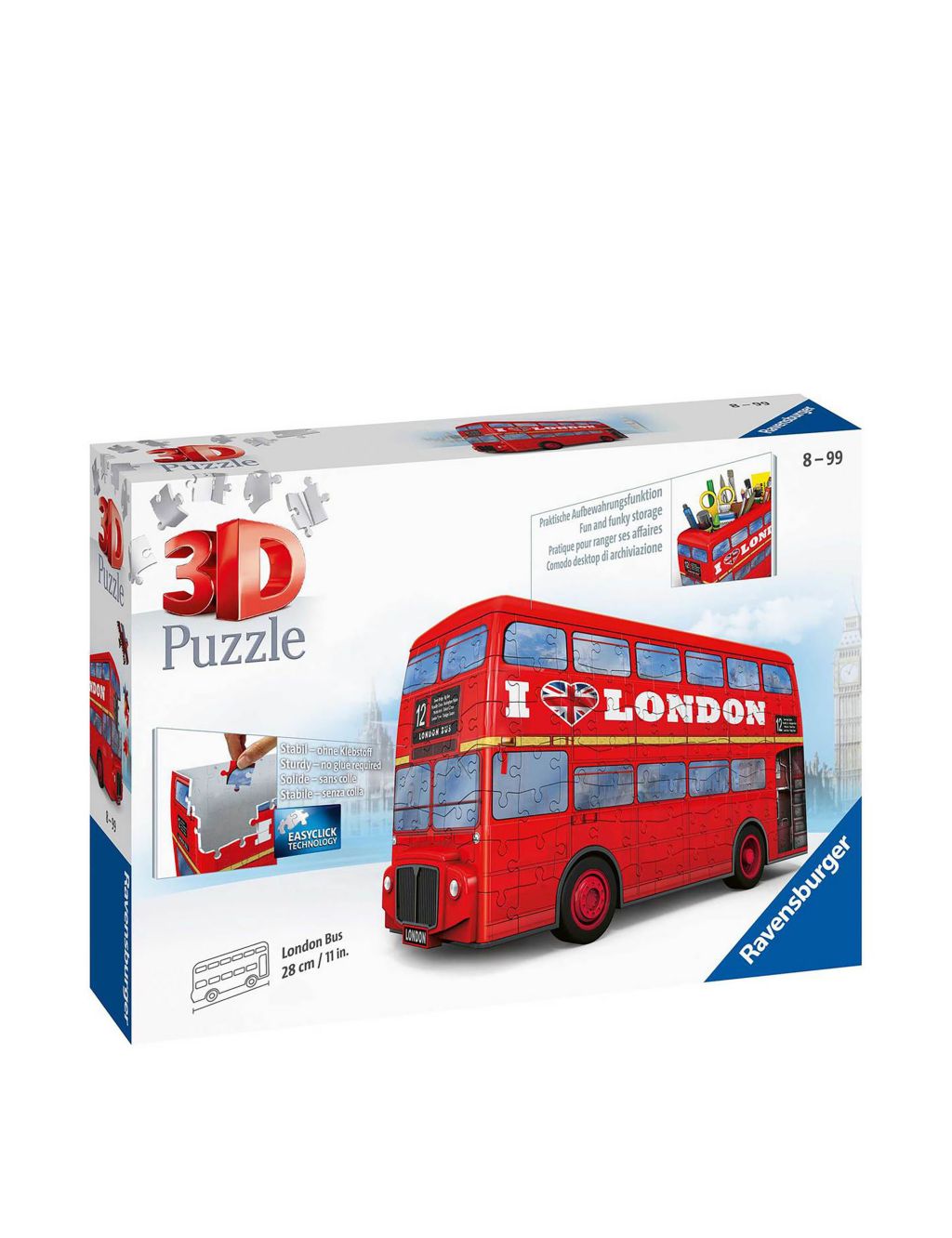 3D London Bus Puzzle (8-10 Yrs)