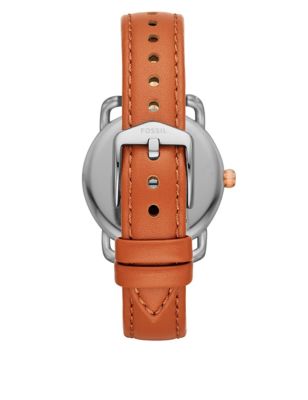M&S Womens Fossil Copeland Tan Leather Watch