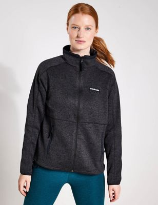 Columbia Womens Sweater Weather Funnel Neck Fleece - Black, Black,Grey