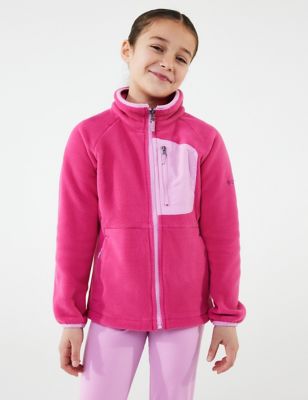Columbia Girl's Fast Trek III Fleece Zip Jacket (4-16 Yrs) - 8-9 Y - Pink, Pink