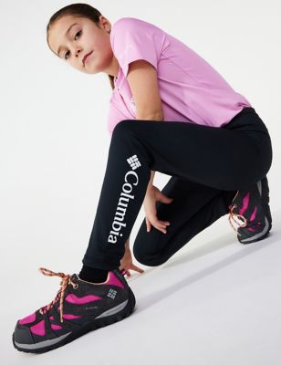 Columbia Girl's Hike Leggings - 6-7 Y - Black, Black,Pink