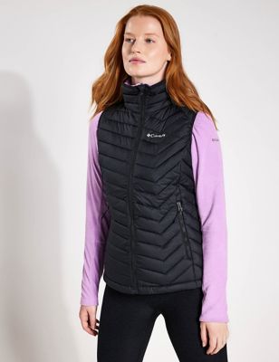 Columbia Womens Powder Lite Quilted Funnel Neck Gilet - S - Black, Black,Grey,Navy