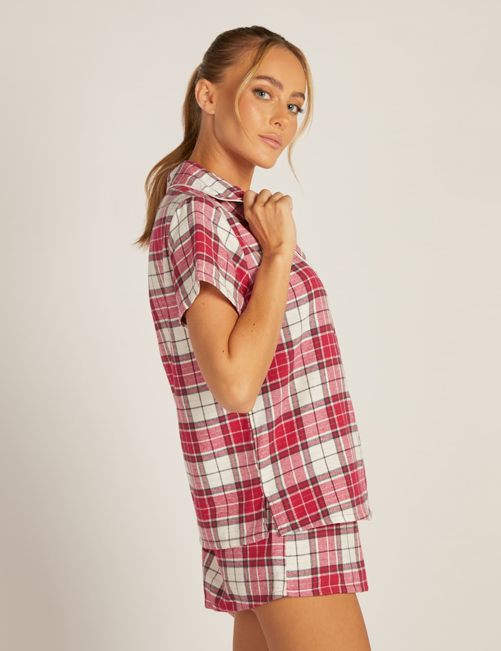 Cotton Rich Checked Shortie Set image 2