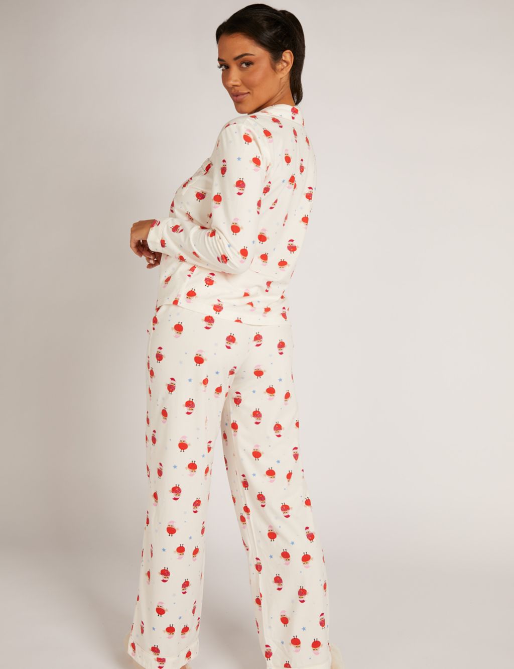 Fleece Robin Print Pyjama Set image 4