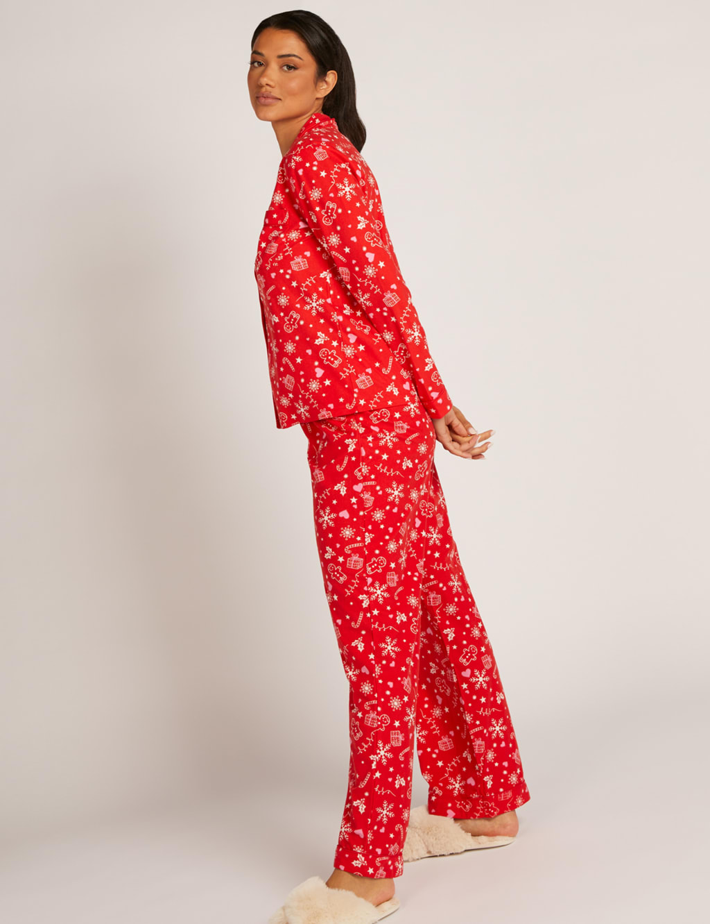 Fleece Christmas Print Pyjama Set image 3