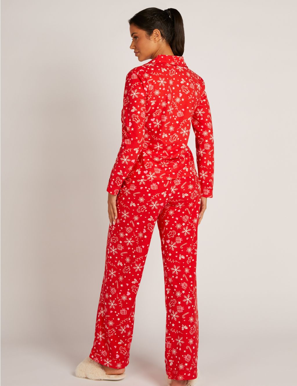 Fleece Christmas Print Pyjama Set image 4