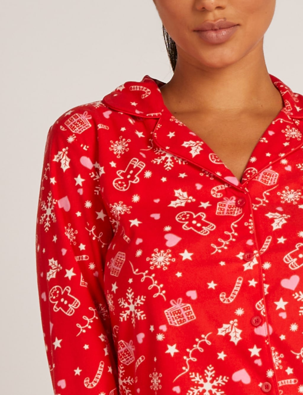 Fleece Christmas Print Pyjama Set image 5