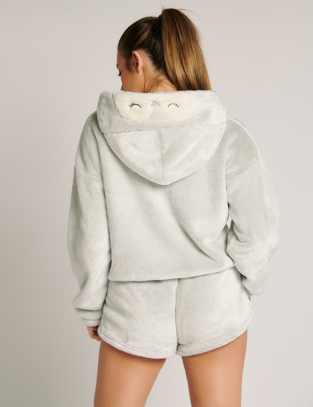Fleece Penguin Lounge Hoodie & Shorts Set image 3