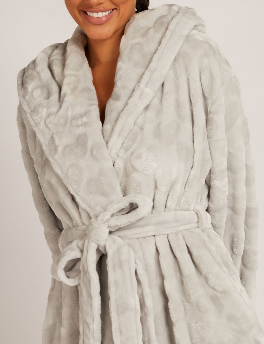 Faux Fur Heart Hooded Long Dressing Gown image 4
