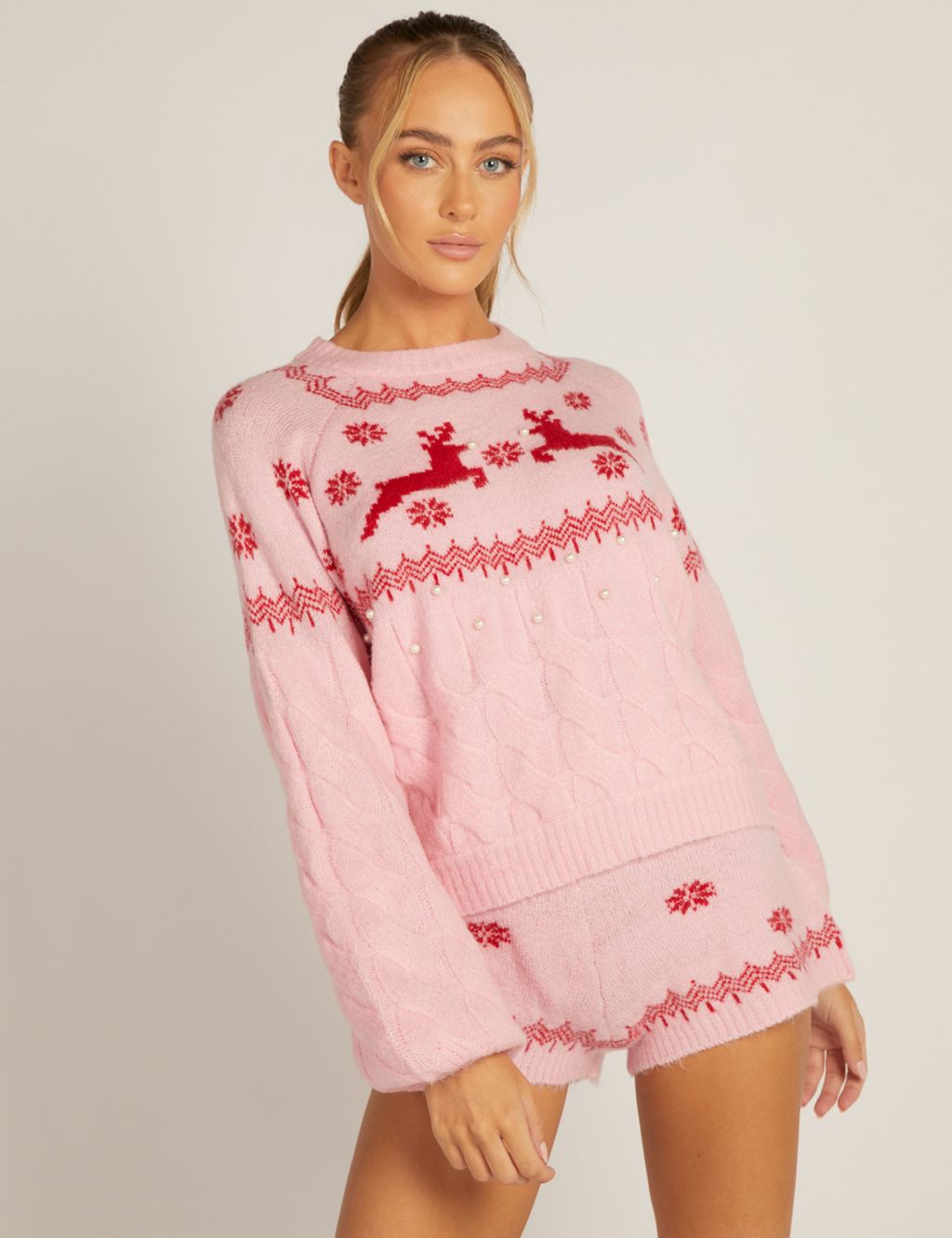 Fair Isle Reindeer Lounge Sweatshirt image 1