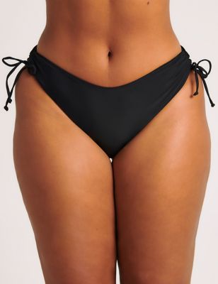 Boux Avenue Women's Ibiza Tie Side High Leg Bikini Bottoms - 12 - Black, Black