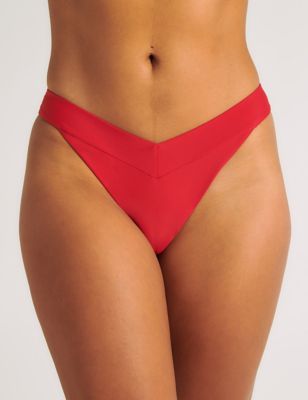Boux Avenue Women's Sorrento High Leg Brazilian Bikini Bottoms - 18 - Red, Red