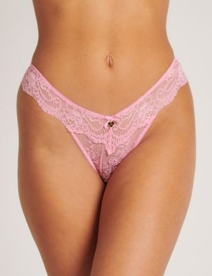 Boux Avenue Womens Amber Lace Full Briefs - 8 - Pink, Pink